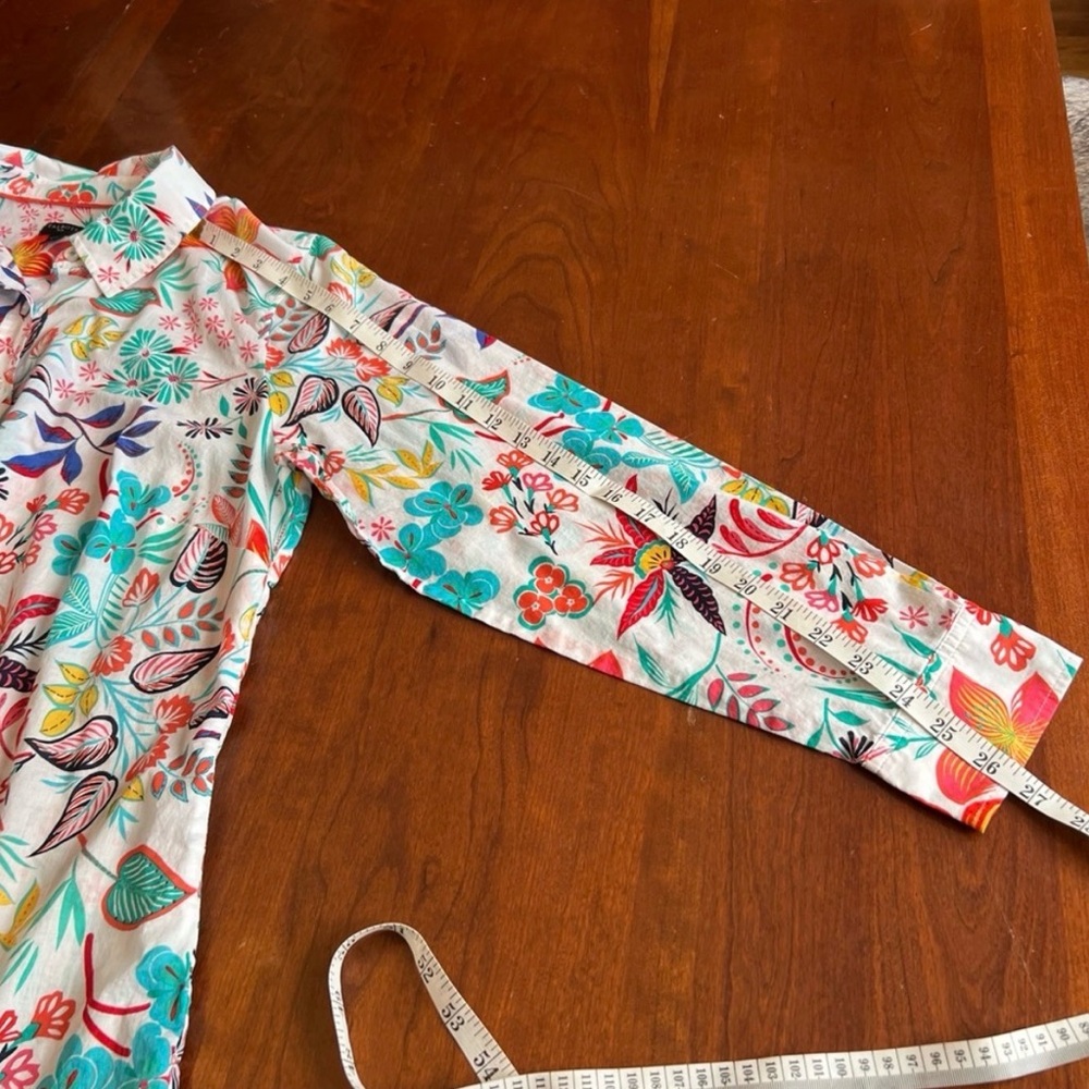 Talbots Lush Floral Cotton Button Front Shirt, Size 1X - Picture 6 of 12